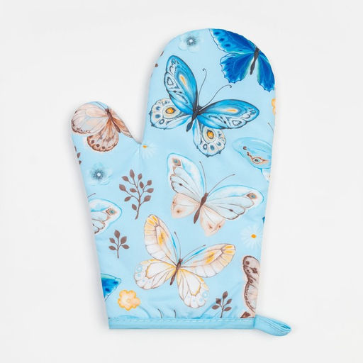Кухонный набор 2 прихватки Этель Бабочки , прихватка 17х17 см, варежка 24х16 см, 100% п/э  фото 2