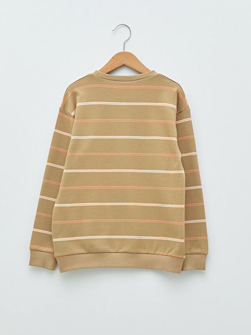 Bisiklet Yaka ?izgili Uzun Kollu Erkek ?ocuk Sweatshirt - Waikiki фото 2