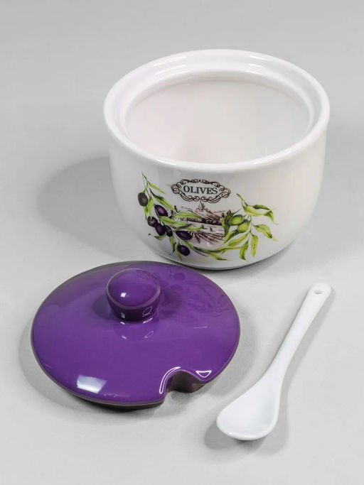 Сахарница ОЛИВКИ 520 мл с ложкой арт.MFK21039 /МФК/  фото 4