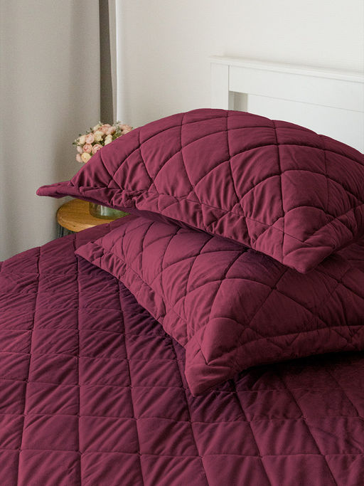 Наволочки декоративные велюр 50x70 (2шт) бордовый - Denastia фото 5