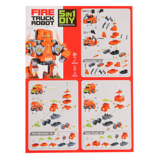 Конструктор винтовой Робот пожарный, 5 в 1 - Simaland фото 19