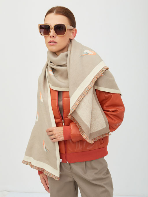 в СОСТАВЕ ШЕРСТЬ ! Большой,теплый двусторонний палантин - Tantino фото 3