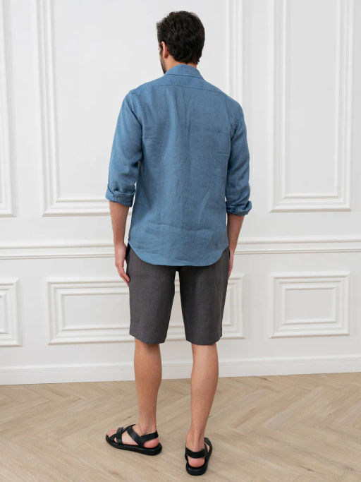 Шорты мужские Лен Графит - Modamica фото 3