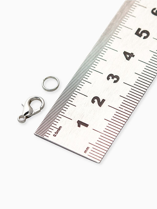 Замок-карабин, набор 55 замков, 55 колец, 12?7 мм, цвет серебро