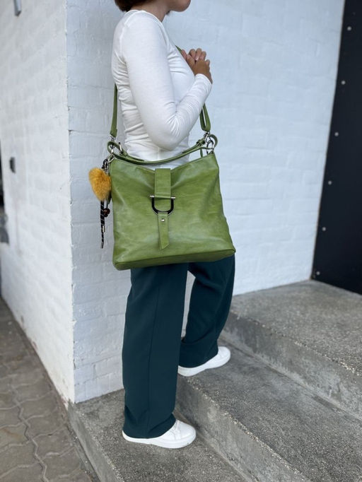 Женская сумка хобо из эко кожи 007 Зеленый - Cidirro фото 7