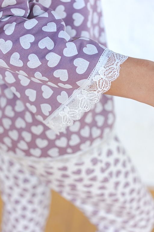 Пижама женская из футера Капучино с бриджами - Амадэль фото 7