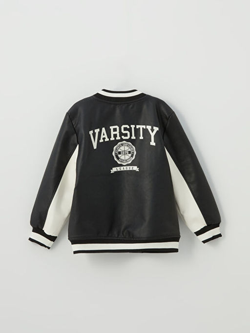 Kolej Yaka Deri G?r?n?ml? Erkek ?ocuk Mont - Waikiki фото 2