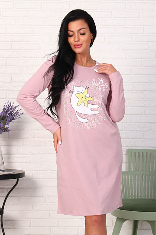 Сорочка с длинным рукавом, принт (0788, кофе) - Плиона фото 14