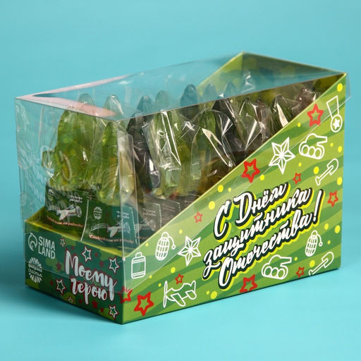 Цена за 20 шт. Леденец на палочке 23 февраля, вкус: мята-ментол, 20 шт. ? 10 г - Фабрика счастья фото 8