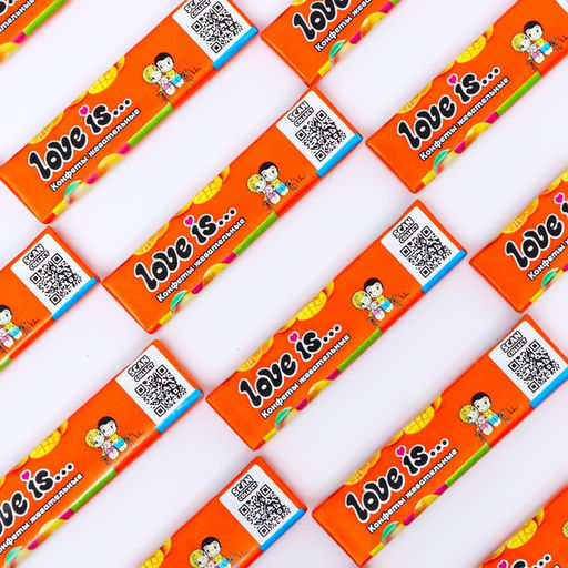 Цена за 24 шт. LOVE IS жевательные конфеты Манго-апельсин, 12*24*20г - Simaland фото 2