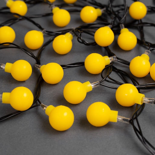 Гирлянда Нить 5 м с насадками Шарики жёлтые, IP20, тёмная нить, 30 LED, свечение жёлтое, 8 режимов, 220 В - Luazon lighting фото 4