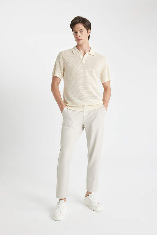 Standart Fit Normal Kesim Basic Duz K?sa Kollu Triko Polo Tisort - Defacto фото 4