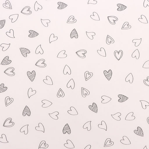 Цена за 10 шт. Бумага упаковочная тишью, Сердечки, 50 см ? 70 см 17 грамм, розовая