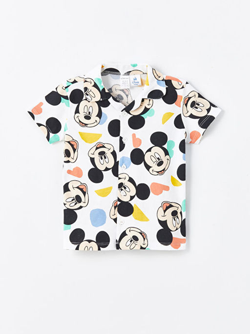 Polo Yaka K?sa Kollu Mickey Mouse Bask?l? Erkek Bebek Pijama Tak?m? - Waikiki фото 2