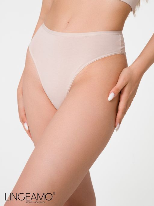 Трусы женские слипы с высокой посадкой Lingeamo бежевые ЛС-14 (4)  фото 4