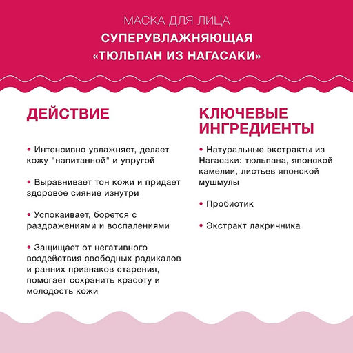 Lululun 7 шт Маска для лица суперувлажняющая Тюльпан из Нагасаки Face Mask Tulip