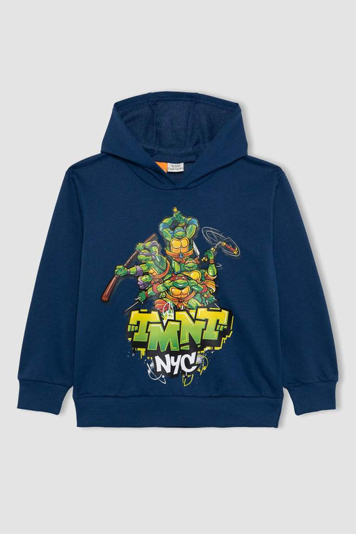 Толстовка с капюшоном в стиле ретро для мальчиков Черепашки-ниндзя - Defacto фото 6