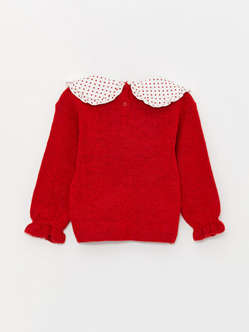 Bebe Yaka Basic Uzun Kollu K?z Bebek Triko Kazak - Waikiki фото 3