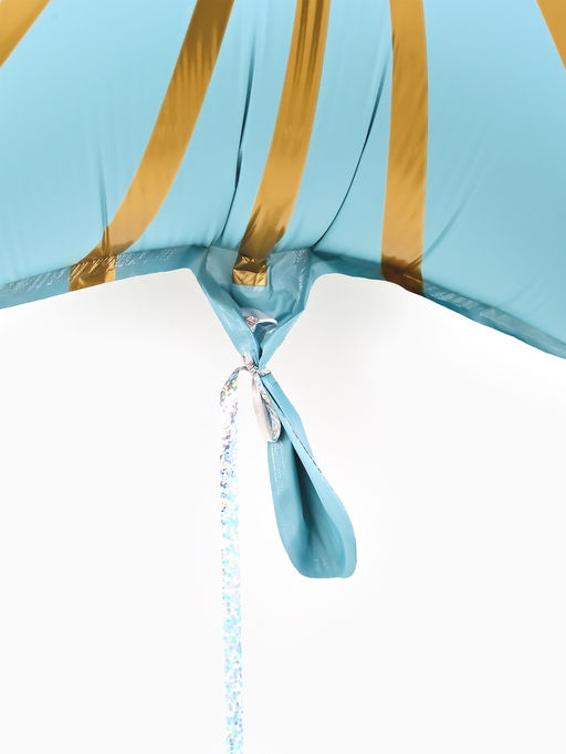 Воздушный шар фольгированный 18" звезда "Грани" цвет голубой сатин, набор 5 штук