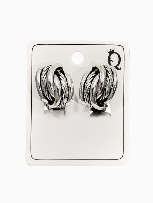 Цена за 2 шт. Клипсы «Узел», цвет чернёное серебро