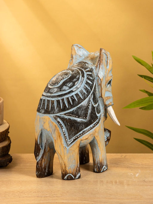 Сувенир «Слон», 24×9×30 см, дерево, коричнево-голубой