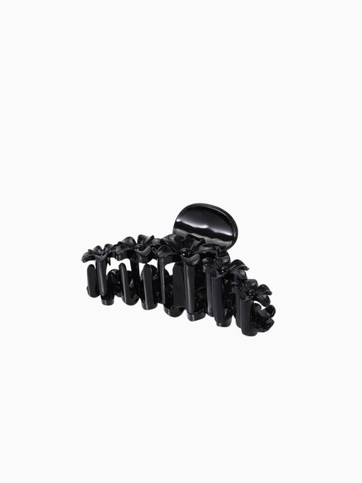 Цена за 12 шт. Крабик для волос «Глянец», цветочная гирлянда, 9.5 см, чёрный