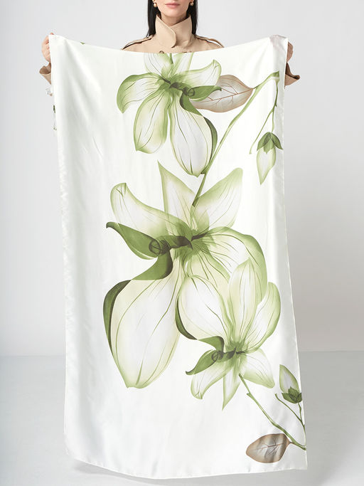 Большой, мягкий, тонкий и очень нежный двусторонний палантин с рисунком. - Tantino фото 3