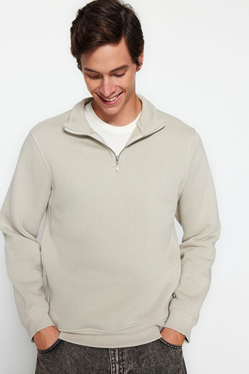 Ta_ Regular/Normal Kesim Dik Yaka Fermuarl_ Pamuklu Basic __i Polarl_ Sweatshirt TMNAW24SW00041 - Trendyolmilla фото 2
