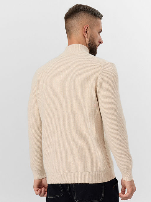 Джемпер на молнии мужской бежевый - Mark formelle фото 4