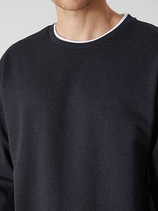 Bisiklet Yaka Uzun Kollu Erkek Sweatshirt