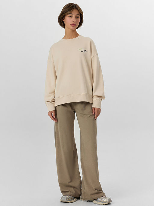 Свитшот женский бежевый с надписью Creator of my own life - Mark formelle фото 3