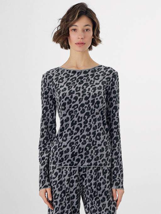 Комплект домашний женский велюровый серый с леопардовым принтом - Mark formelle фото 3