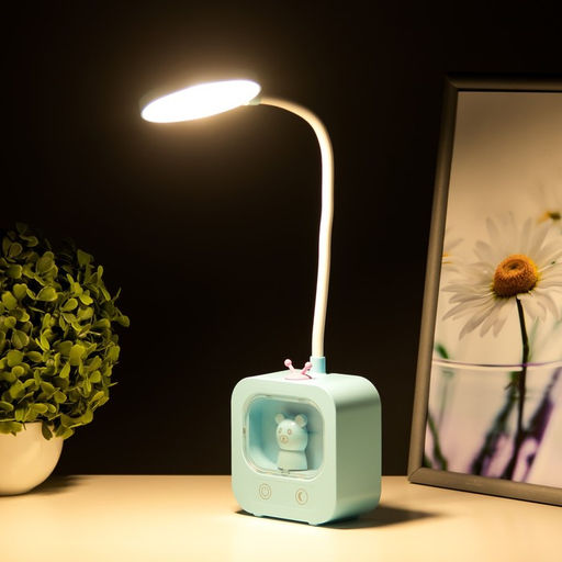 Лампа настольная RISALUX «Мишка», светодиодная, 5 Вт, USB, АКБ, МИКС, 5×10×43 см