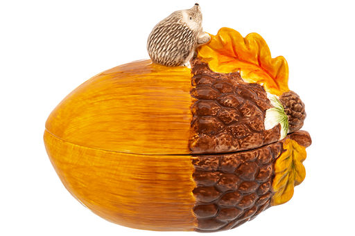 Банка д/печенья 650 мл 12,5*19*15,5 см "Ёжики", с крышкой, керамика