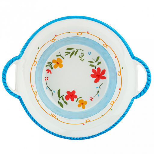 Марья (Maria) Салатник фарфоровый 1,2л, 26х21,9х7,2см, фигурный, с ручками, с деколью, отводка (Китай)