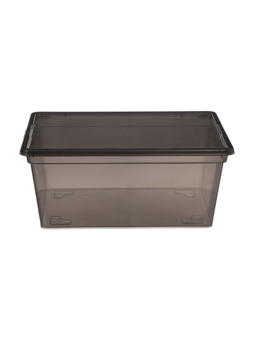 Ящик пластиковый для хранения, с крышкой, объём  16 л, прозрачно-чёрный - Соломон фото 4