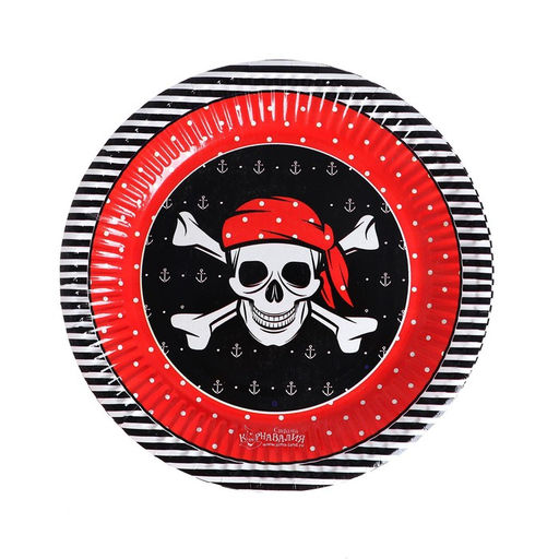 Набор бумажной посуды Пиратская, 6 стаканов, 6 тарелок - Страна карнавалия фото 3