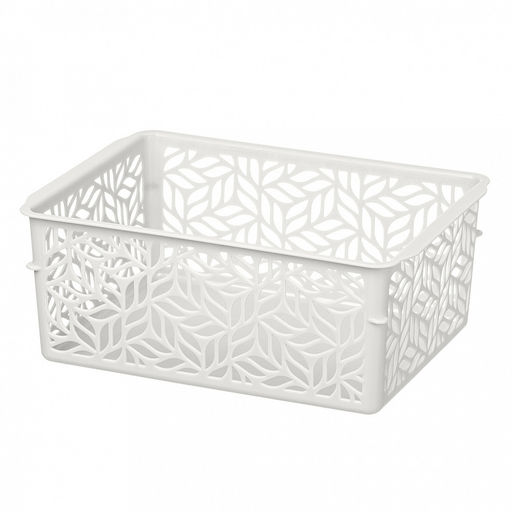 Корзина пластмассовая для хранения "Linden" 2л, 23х16х7см, универсальная, полипропилен, светло-серый (Россия)