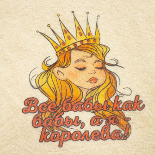 Шапка для бани Все бабы как бабы ,а я Королева с принтом, белая - Добропаровъ фото 2