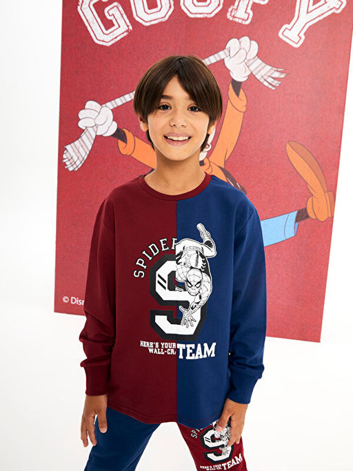 Bisiklet Yaka Spiderman Bask?l? Uzun Kollu Erkek ?ocuk Sweatshirt - Waikiki фото 2