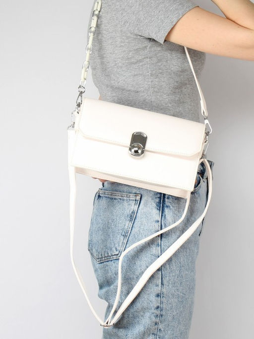 Сумка женская искусственная кожа Ch&K-2806, 1отд, плечевой ремень, белый SALE 259978 - Adelia фото 10