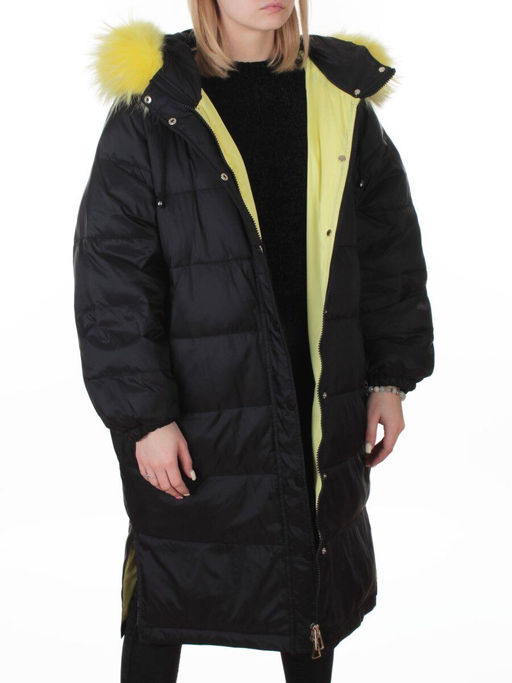 3072 BLACK Пальто зимнее пуховое женское (пух)