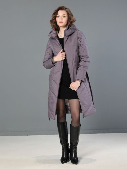 Пальто дем. серо-сиреневый - Dizzyway фото 2