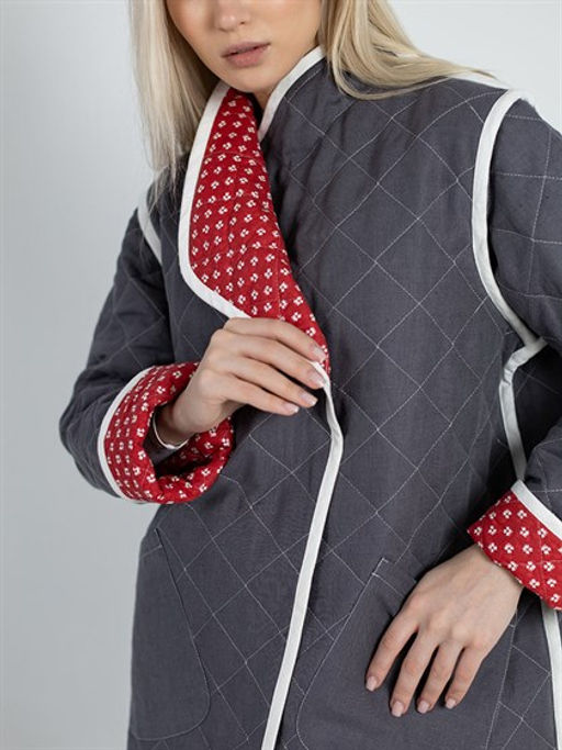 Жакет лен 100%, хлопок 100%, льняной утеплитель 100%