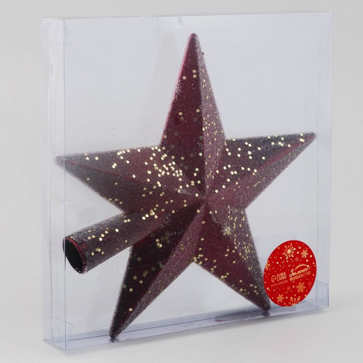 Звезда на ёлку (верхушка) Звезда Мэдисон 20 см, красный - Зимнее волшебство фото 3