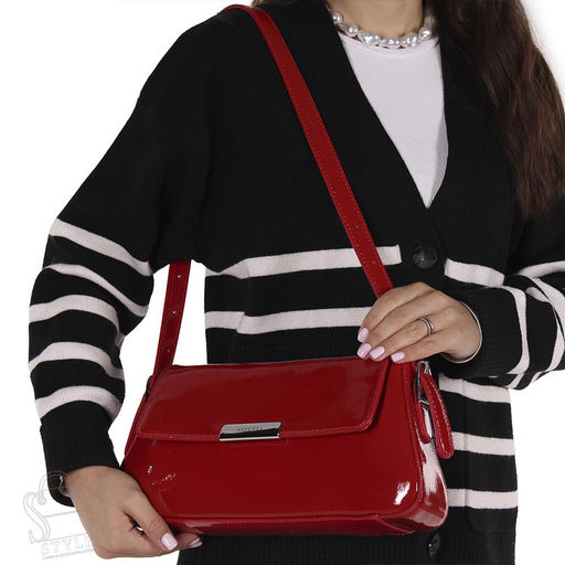 Сумка женская кожаная 98279 red Velina Fabbiano-Safenta в Новосибирске