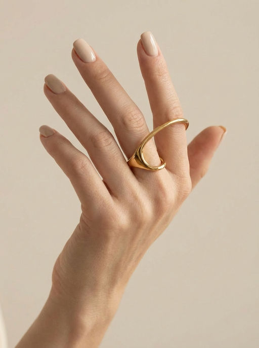 Стильное кольцо на два пальца