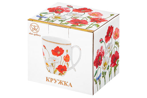 Кружка 300 мл 11*8,3*9,5 см Маки, фарфор NEW BONE CHINA - Elan gallery фото 19