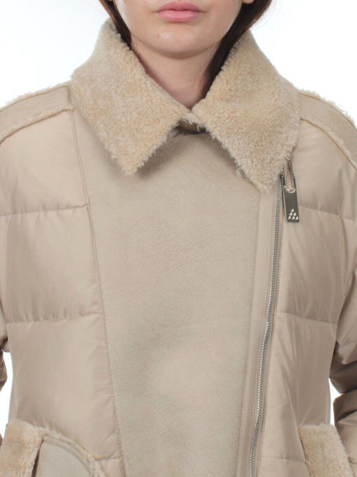 902 BEIGE Куртка зимняя облегченная женская (холлоффайбер 150 гр., искусственная дубленка) - Fashion фото 6
