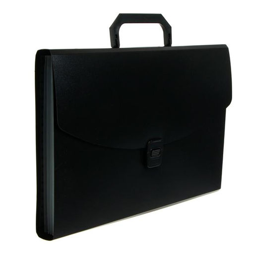 Папка-портфель А4 Calligrata, 6 отделений, 700 мкм, до 300 листов, чёрная